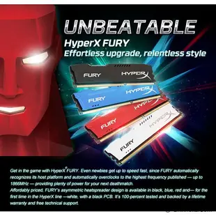 金士頓 HyperX FURY DDR3 1866 8G HX318C10FR/8 雙面超頻 散熱片 炫目紅 紅色