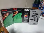 4 New Blank VHS Tapes 2 RCA T-120 ,1 Scotch T-120 And 1 Tenkai T120.All 6 Hours.