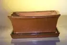 "Aztec Orange Ceramic Bonsai Pot - RectangleProfessional Series with Attached...