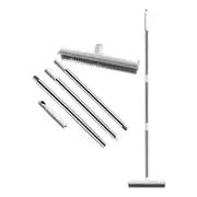 Pet Hair Fur Remover Rubber Broom Carpet Rake Squeegee Long Handle