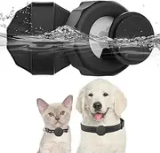 AirTag Dog Collar Holder, Compact Silicone Protective Case for Pet Cat Collar, Compatible with AirTag (1 Pack(Black))