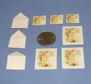 Dollhouse Miniature Stationery Set Paper Sheet Envelopes Religious Angels Print