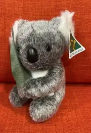 New With Tag Aussie Bush Toys Gray Koala Stuffed Plush 6” Tall Sydney Australia