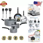 Versatile 11-Piece Cookware Set with Non-Stick Coating and Heat-Resistant Finish