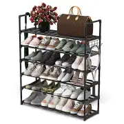 Hsscblet 6 Tiers Metal Shoe RackAdjustable Shoe Shelf Storage Organizer with ...