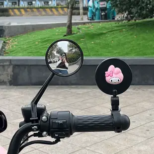 lucky特選👏🏻👏🏻電動車後視鏡卡通自行車反光鏡電動自行車後視鏡可調通用倒車鏡子