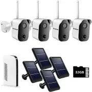 Sebikam 1080p Wireless Outdoor Security Camera System 4 Cameras New!!!