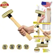 Non-Sparking 2lb Brass Hammer with Durable Wooden Handle – Safe & Reliable Tool