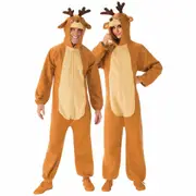 Reindeer Onesie Christmas Animal Unisex Adult Mens Womens Costume Jumpsuit