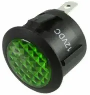 ILLUMINATED GREEN INDICATOR LAMP 12V TEST PANEL CAMPER VAN MOTORHOME ROUND LED