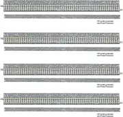 TOMIX N-Gauge 1767 Wide PC Rail S280-WP (F) (for Point Branching) (Set of 4)