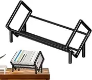 Desktop Stainless Steel Book Rack, Small Bookshelf Organizer, Tabletop Mini Bookcase 40x26x28 cm