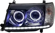 Headlamp Car Lights For Toyota For Land For Cruiser LC100 4700 Angel Eye Daytime Running Light Drl Turn Signal Car LED Headlight Headlamp Assembly(For 98-04)