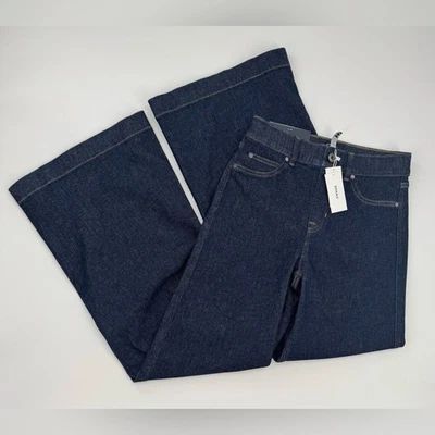 Spanx EveryWear Wide Leg Jeans Raw Indigo Wash Size Small NWT
