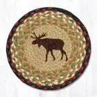 Set of 2 Braided Jute Round Placemat/Trivet/Swatch. MOOSE. Earth Rugs.10"