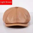 Real Cow Leather Beret Cap Hat Newsboy Baker Boy Cabbie Gatsby Retro Women Men