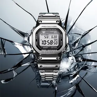 CASIO 卡西歐 G-SHOCK 時尚太陽能藍牙電波錶-銀/GMW-B5000D-1