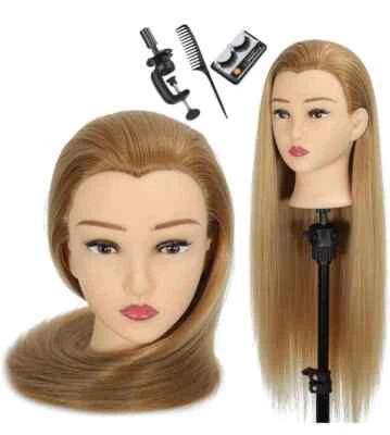 Boadonhair Mannequin Head Human Hair Blend 28"" Long Hair Cosmetology E15