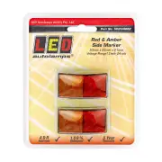 LED Autolamps Red/Amber Side Marker Light Black Base 3 LED Lamp Twin Blister