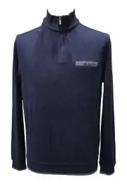 NWT BUGATTI 1/2 ZIP SWEATER WITH POCKET BA2.8550.2507000300 BLUE