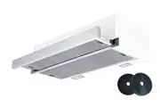 Trinity TR91290 90cm White Painted Slideout Built-in Rangehood
