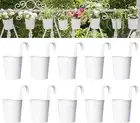 10 Pcs Hanging Flower Pots Metal Iron Bucket Planter for Railing Fence Balcony G