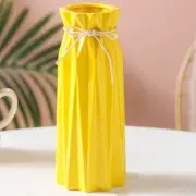 Disoza Ceramic Vase for Home Decor Yellow Modern Flower Vase for Pampas Grass...