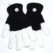 LED Rave Light Up Gloves Show Colorful Flashing Finger Gloves Age 8+ Black White