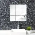 9/16/25Pcs Acrylic Wall Sticker 3D Mirror Decal Square Mirror Tile Home Decor