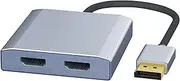 tunghey Displayport to Dual HDMI Splitter Dual 4K@60Hz Resolution, DP to 2 HDMI Hub Multi Str-eam Transport Support 4K Resolution for Windows and Ma-c System