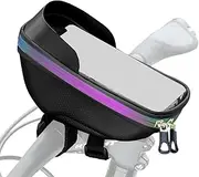 Handlebar Bags for Bicycles, Phone Case Cycling Accessories, Water-Proof Touchscreen Cycling Handlebar Bag for Travel Adventure Mountain Bike Camping Touring
