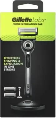 GilletteLabs with Exfoliating Bar Razor for Men with Magnetic Stand for Storage