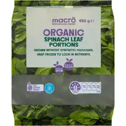 Macro Organic Spinach Leaf Portions 450g