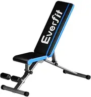 Everfit Weight Bench Multi Station Press Barbell Home Gym FID Chair Flat Incline Decline Toning Exercise Equipment Military Row Leg Extension Preacher Curl 330kg Weight Capacity Blue