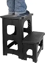 Heavy Duty 250lb Load Stepping Stool - Large Capacity Foot Stool for Home | Heavy Duty Step Stool with 250 lb Weight Limit, Durable and Anti-Slip Design, Folding Stepping Stool