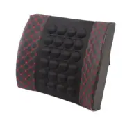 Black/Red Car Seat Lumbar Back Support Pillow Waist Massage Cushion Accessories