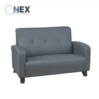在飛比找ETMall東森購物網優惠-【NEX】時尚復古 雙人座/兩人座 布紋皮 灰色沙發(皮沙發