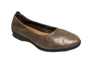CLARKS 68112 JENETTE EASE METALLIC LEATHER CUSHIONED FLEXIBLE BALLET FLAT 8.5 W