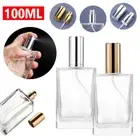 100ML Refillable Perfume Atomizer Empty Flat Glass Spray Bottle Containers