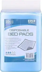 Felic 40-Count Disposable Bed Pads 90x60cm, Baby Diaper Changing Pads Large, Economy Pads Adult Incontinence Bed Pee Underpads Absorbent Chucks for Adults,Kids,Elderly, Puppy Pee Pad (1Pack-40PCS)