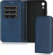 FROLAN for iPhone XR Wallet Case with Card Holder, Premium PU Leather Credit Slot Flip Folio Book Drop Protection Shockproof Phone Cover for iPhone XR 6.1 Inch - Navy Blue