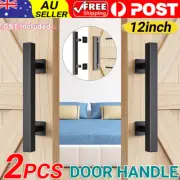 1 Pair 12" Barn Door Handle Sliding Flush Pull Wood Door Gate Stainless Steel