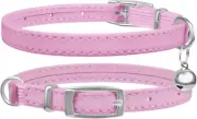 Cat Collar with Bells,Kitten Collar for Boy & Girl Leather Cat Collar Breakaway