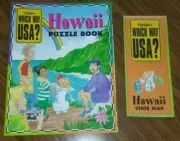 Vintage HIGHLIGHTS WHICH WAY USA? HAWAII State Facts Puzzle Book & Map