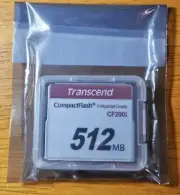 Transcend Industrial Grade Compact Flash Card. 512 MB CF200I. New In Unopened...