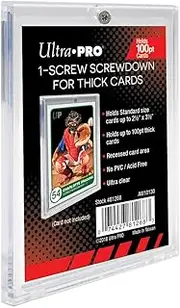 25 Ultra Pro 1 Screw Thick Holder (100pt) 25 Individually Sealed Holders - Screwdown for Thick Baseball, Football, Hockey, Basketball Cards Like Jersey, Relics, Patches