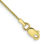Real 10kt Yellow Gold 1mm Parisian Wheat Chain Anklet; 10 inch; Lobster Clasp
