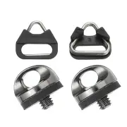 1/4" Camera Neck Strap Screw Holder and Camera Strap Lug Ring 2 Set Dark Silver