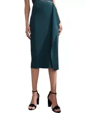 Witchery Limited Edition Teal Peacock Green Pencil Skirt Size L 14 New with Tags