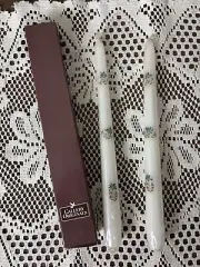 AVON Gallery Originals 2 Taper Candles 10" Stencil Pattern New w/ Box Wrapped